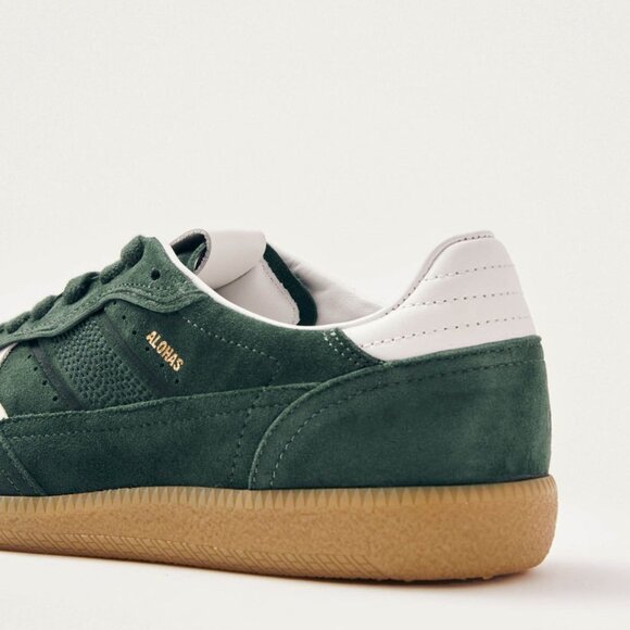 NEW ALOHAS Tb.490 Men's Leather Suede Sneakers Rife Forest Green Size 8 - Picture 4 of 6